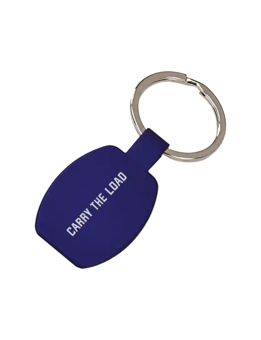 Royal Laserable Rounded Rectangle Keychain w/Carry The Load Logo