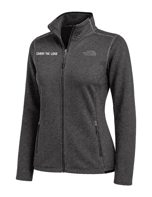 The North Face Womens Dark Grey Heather Skyline Full-Zip Fleece Jacket w/Carry The Load Logo