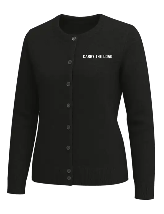 Brooks Brothers Womens Black Washable Merino Cardigan Sweater w/Carry The Load Logo