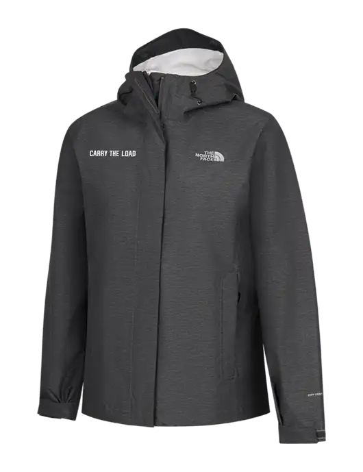 The North Face Womens Dark Grey Heather DryVent Rain Jacket w/Carry The Load Logo