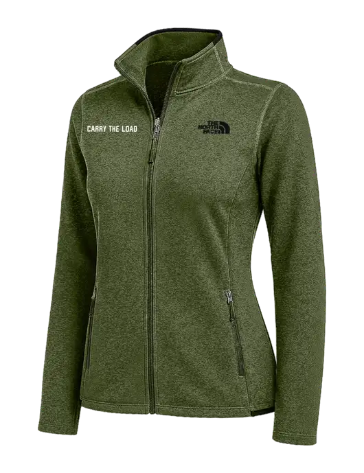 The North Face Womens Olive Heather Skyline Full-Zip Fleece Jacket w/Carry The Load Logo