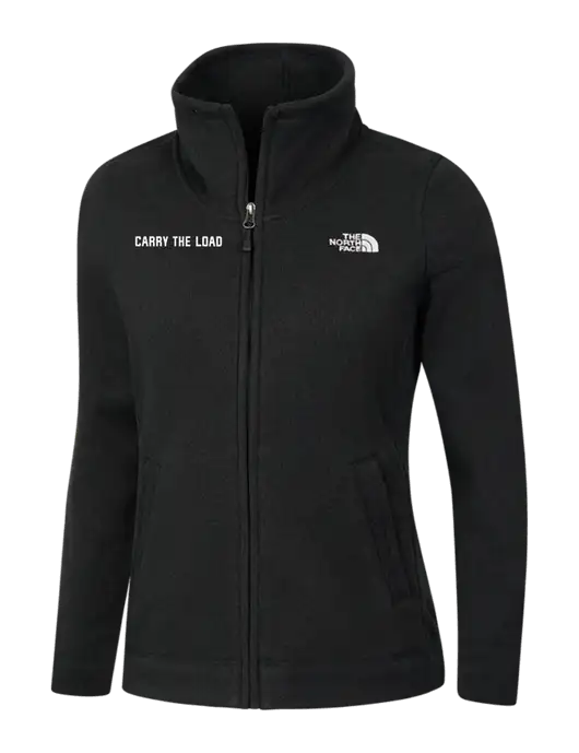North Face Womens Black Heather Sweater Fleece Jacket w/Carry The Load Logo