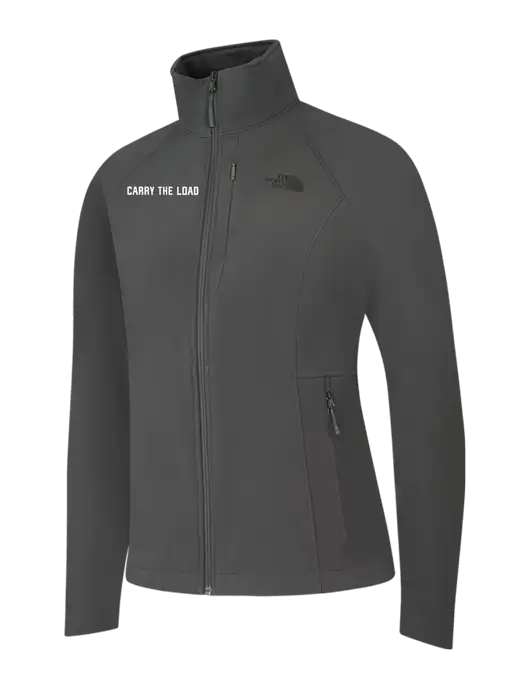 North Face Womens Medium Grey Apex Barrier Soft Shell Jacket  w/Carry The Load Logo