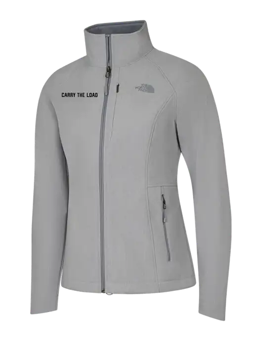 North Face Womens Light Grey Heather Apex Barrier Soft Shell Jacket  w/Carry The Load Logo