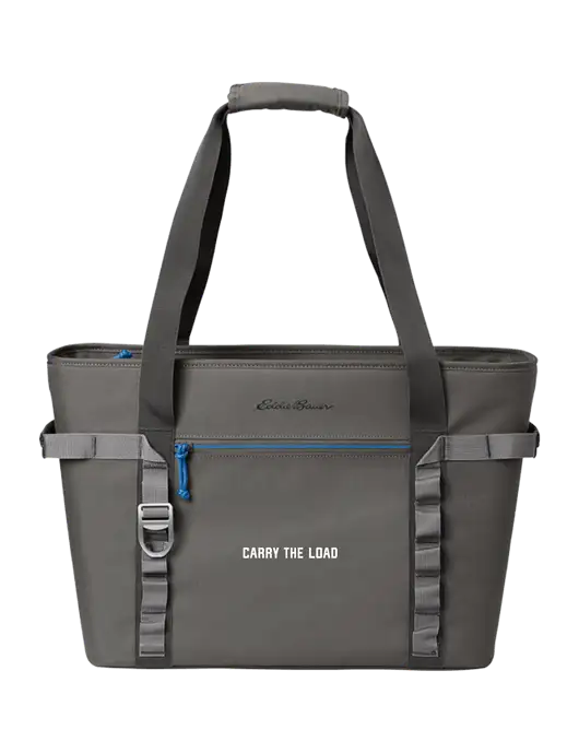 Eddie Bauer Dark Medium Grey/Royal Max Cool Tote Cooler  w/Carry The Load Logo