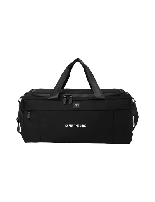 TravisMathew Black Duration Duffel w/Carry The Load Logo