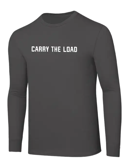 Seriously Soft Dark Grey Long Sleeve T-Shirt w/Carry The Load Logo
