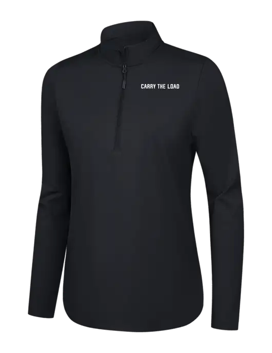  Womens Black C-FREE Double Knit 1/4-Zip w/Carry The Load Logo