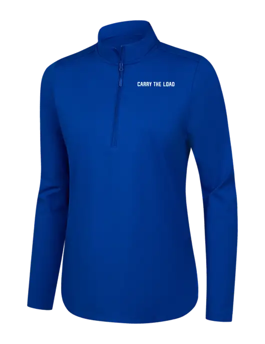  Womens Dark Royal C-FREE Double Knit 1/4-Zip w/Carry The Load Logo