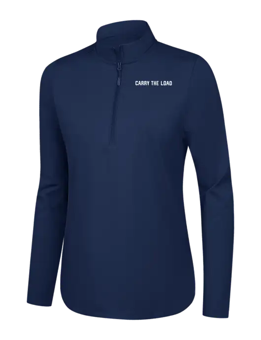  Womens Dark Navy C-FREE Double Knit 1/4-Zip w/Carry The Load Logo