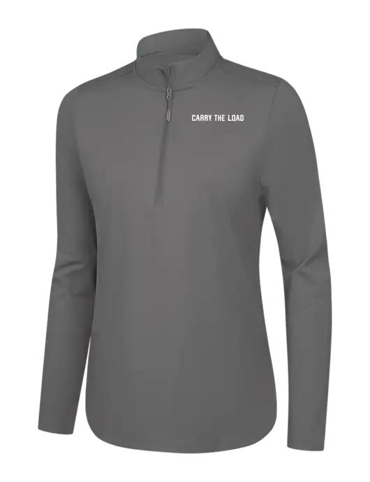  Womens Dark Medium Grey C-FREE Double Knit 1/4-Zip w/Carry The Load Logo