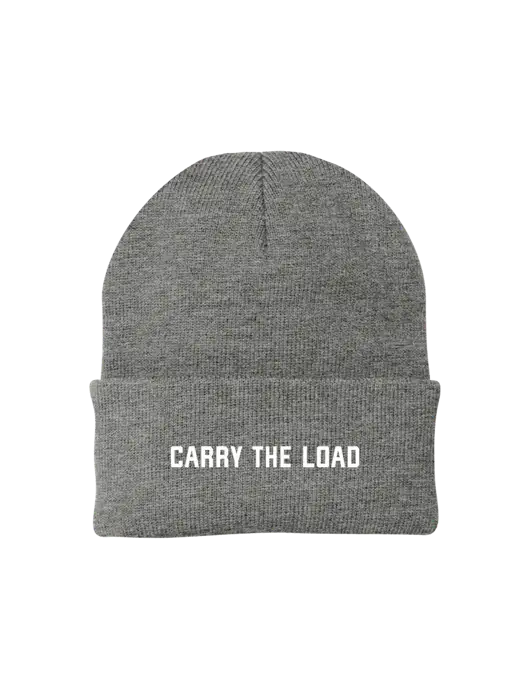 Medium Grey Heather Knit Cap w/Carry The Load Logo