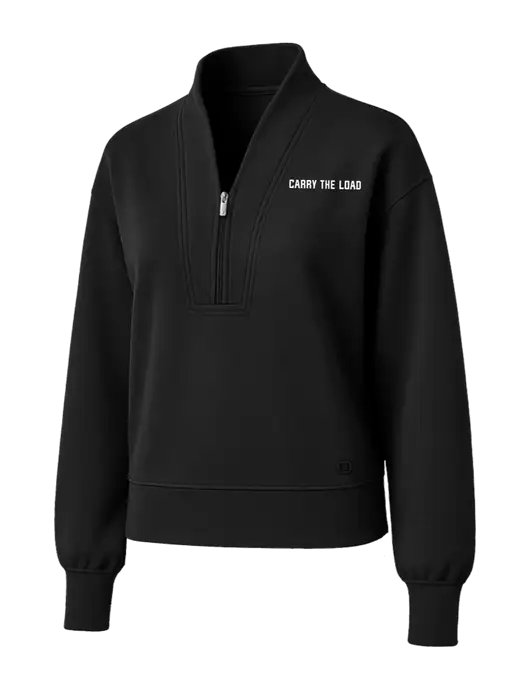 OGIO Womens Black Transcend 1/4-Zip w/Carry The Load Logo