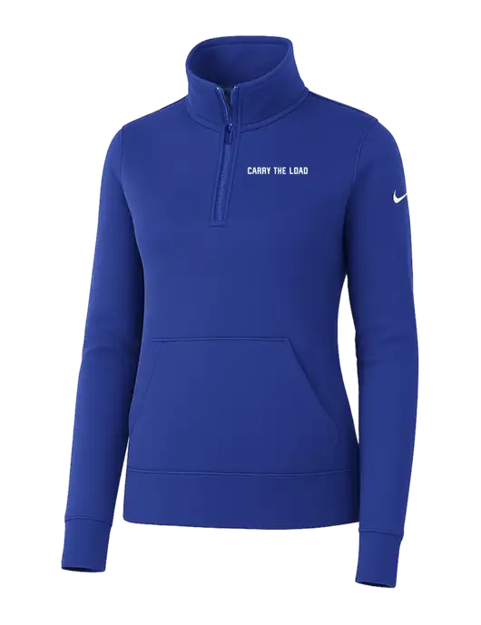 Nike Womens Royal Club Fleece Sleeve Swoosh 1/2-Zip w/Carry The Load Logo