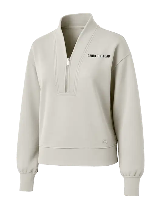 OGIO Womens Ivory Transcend 1/4-Zip w/Carry The Load Logo