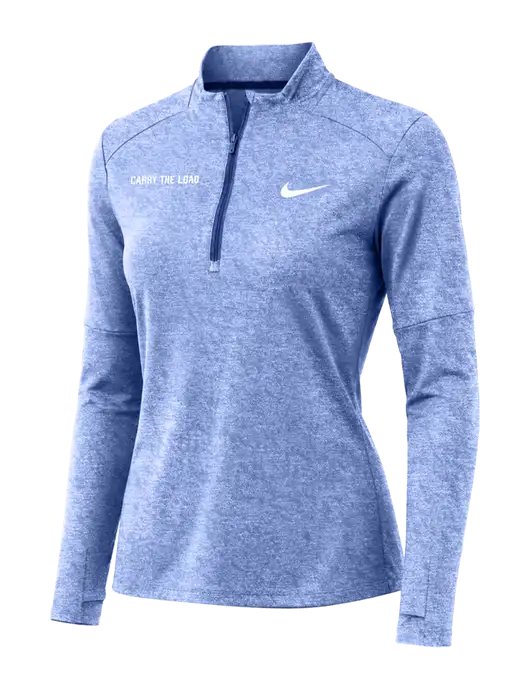 Nike Royal Heather Womens Dri-FIT Element 1/2-Zip Pullover w/Carry The Load Logo