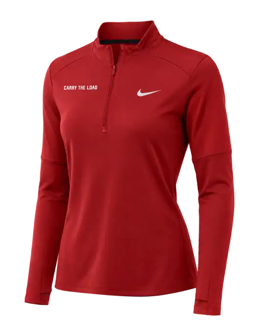 Nike Red Womens Dri-FIT Element 1/2-Zip Pullover w/Carry The Load Logo