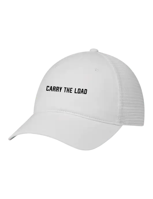 Richardson 111 Garment Washed Trucker Cap White w/White Mesh w/Carry The Load Logo
