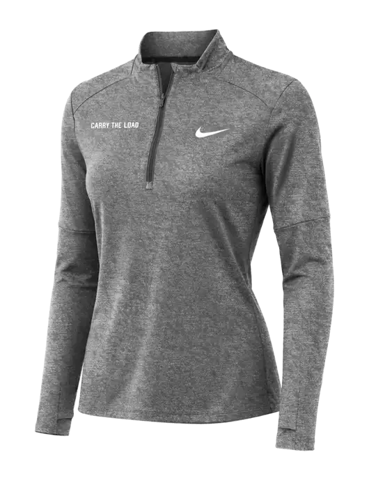 Nike Black Heather Womens Dri-FIT Element 1/2-Zip Pullover w/Carry The Load Logo