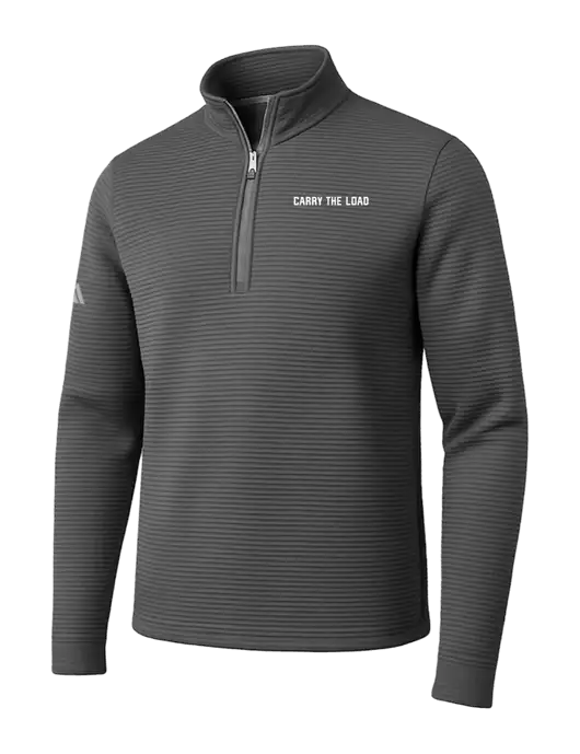 Adidas Medium Grey Spacer Quarter-Zip Pullover w/Carry The Load Logo
