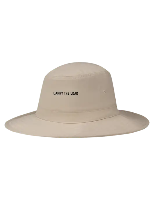 Tan Booney Sun Hat w/Carry The Load Logo