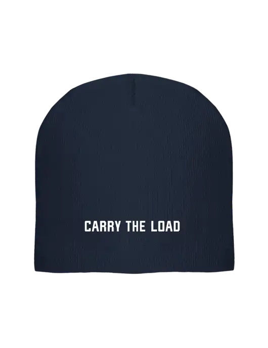Solid Navy Element Knit Beanie w/Carry The Load Logo