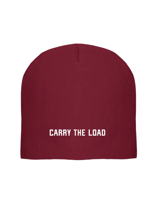 Solid Cardinal Element Knit Beanie w/Carry The Load Logo
