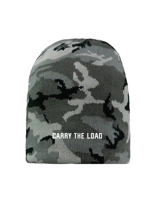 Grey Camo Element Knit Beanie w/Carry The Load Logo