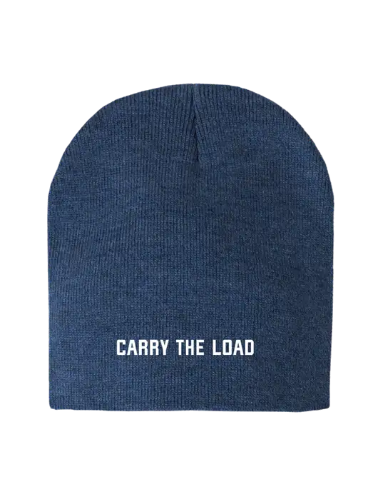 Dark Royal Heather Element Knit Beanie w/Carry The Load Logo