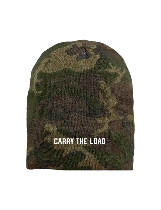 Green Camo Element Knit Beanie w/Carry The Load Logo