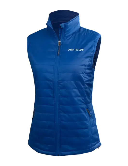 Womens Packable Royal Puffy Vest w/Carry The Load Logo