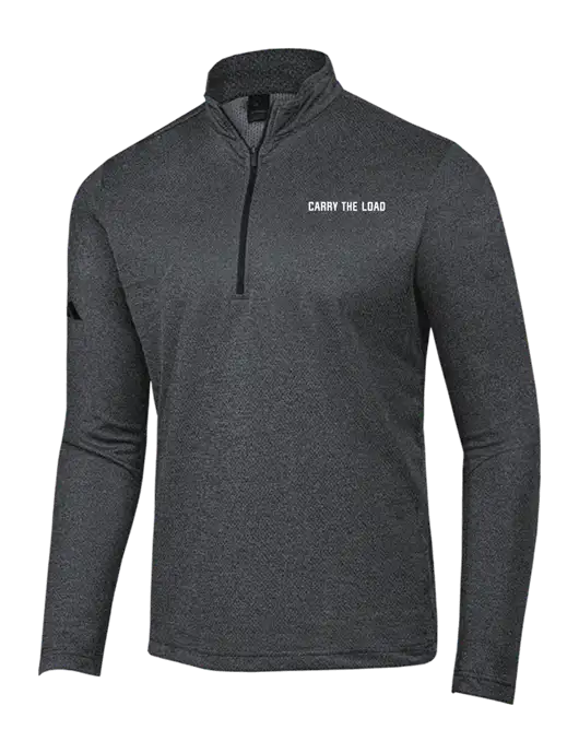 Adidas Black Melange Space Dyed Quarter-Zip Pullover w/Carry The Load Logo