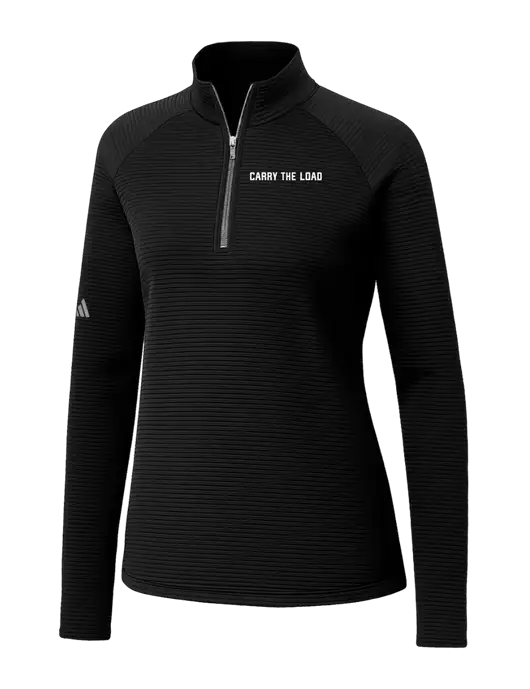 Adidas Womens Black Spacer Quarter-Zip Pullover  w/Carry The Load Logo