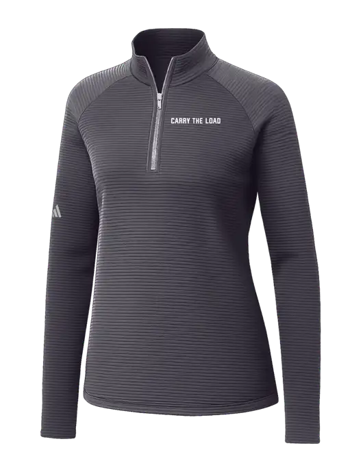 Adidas Womens Medium Grey Spacer Quarter-Zip Pullover  w/Carry The Load Logo