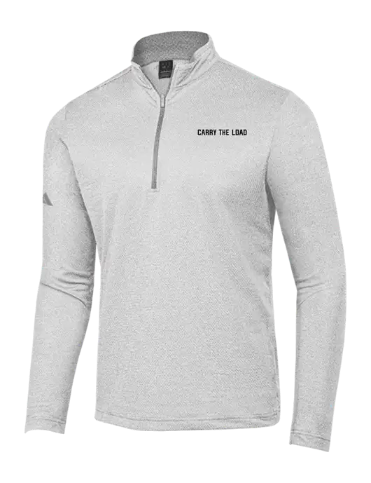 Adidas Light Grey Heather Space Dyed Quarter-Zip Pullover w/Carry The Load Logo