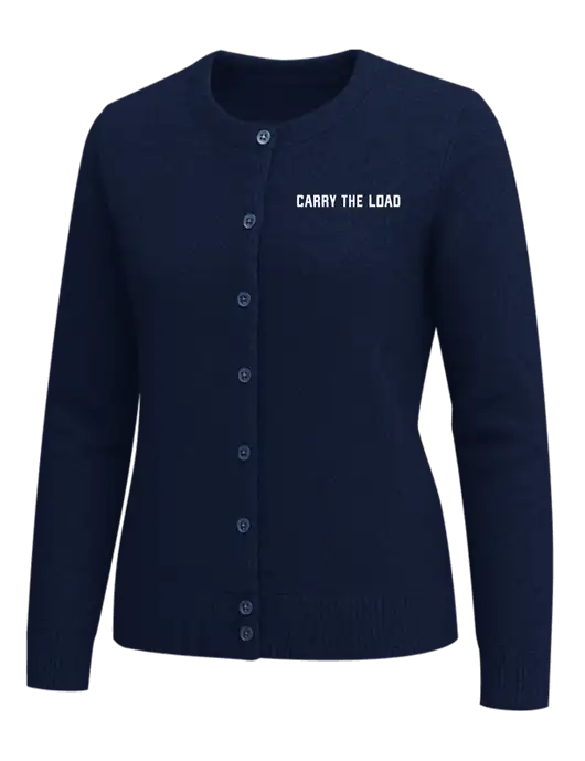 Brooks Brothers Womens Navy Washable Merino Cardigan Sweater w/Carry The Load Logo