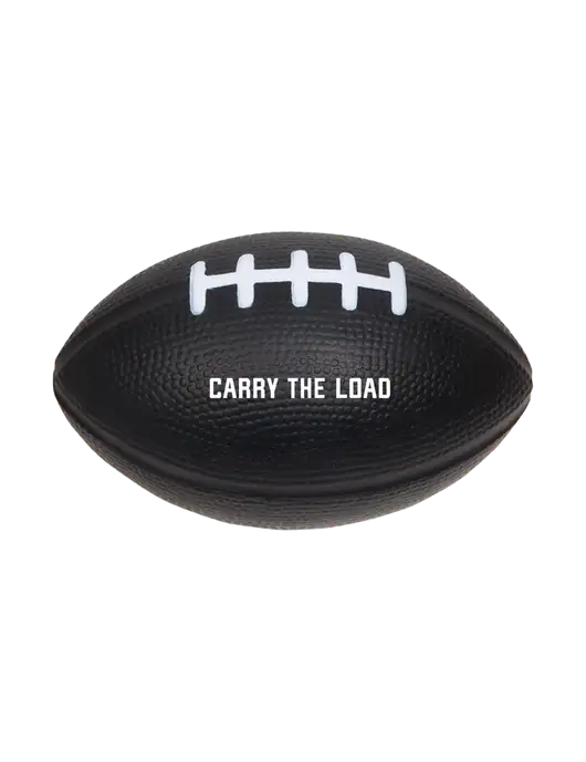 Black Stress Reliever Football w/Carry The Load Logo