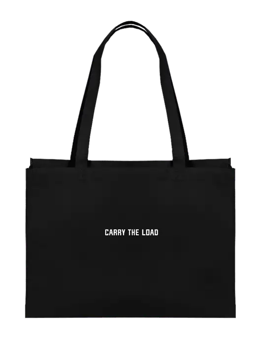 Eco Reusable Black Tote w/Carry The Load Logo