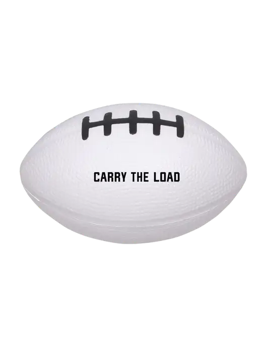 White Stress Reliever Football w/Carry The Load Logo