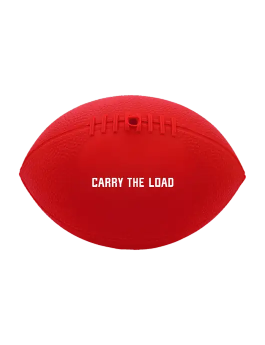 7” Durable Red Vinyl Football w/Carry The Load Logo