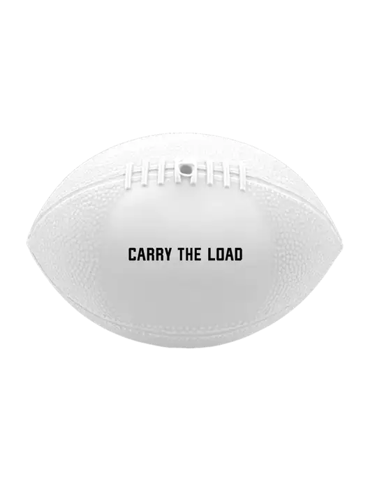 7” Durable White Vinyl Football w/Carry The Load Logo