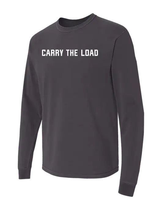 Comfort Colors Garment-Dyed Dark Grey Heavyweight Long Sleeve T-Shirt w/Carry The Load Logo