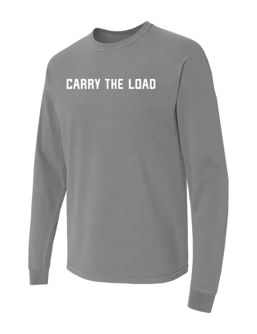 Comfort Colors Garment-Dyed Medium Grey Heavyweight Long Sleeve T-Shirt w/Carry The Load Logo