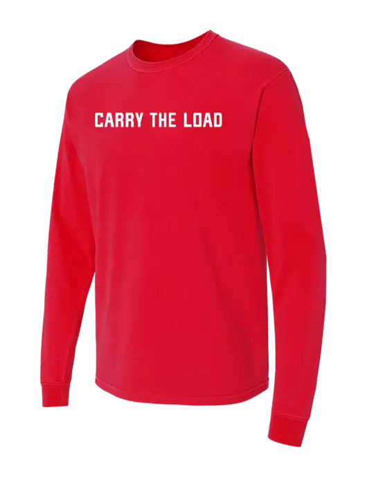 Comfort Colors Garment-Dyed Red Heavyweight Long Sleeve T-Shirt w/Carry The Load Logo