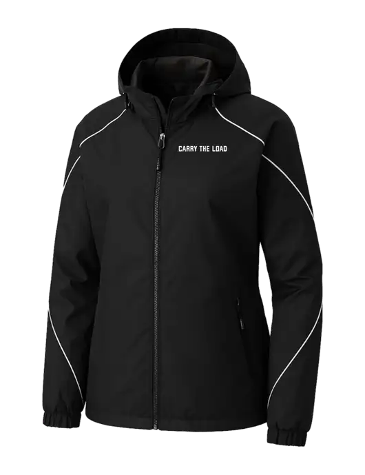 Womens Angle 3-in-1 Black Jacket with Fleece Liner w/Carry The Load Logo