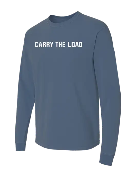 Comfort Colors Garment-Dyed Blue Slate Heavyweight Long Sleeve T-Shirt w/Carry The Load Logo