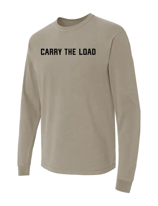 Comfort Colors Garment-Dyed Light Taupe Heavyweight Long Sleeve T-Shirt w/Carry The Load Logo