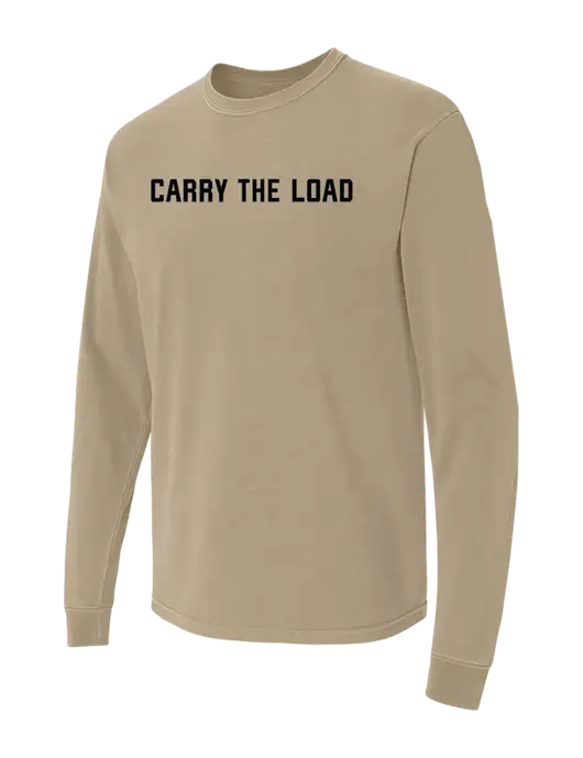 Comfort Colors Garment-Dyed Tan Heavyweight Long Sleeve T-Shirt w/Carry The Load Logo