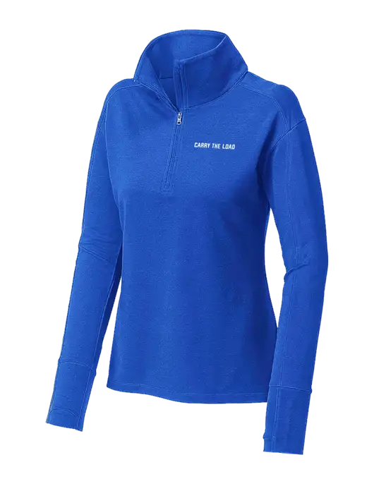 Womens Sport-Wick Flex Fleece Royal Blue 1/4-Zip w/Carry The Load Logo