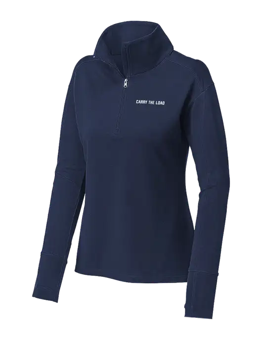 Womens Sport-Wick Flex Fleece Dark Navy 1/4-Zip w/Carry The Load Logo
